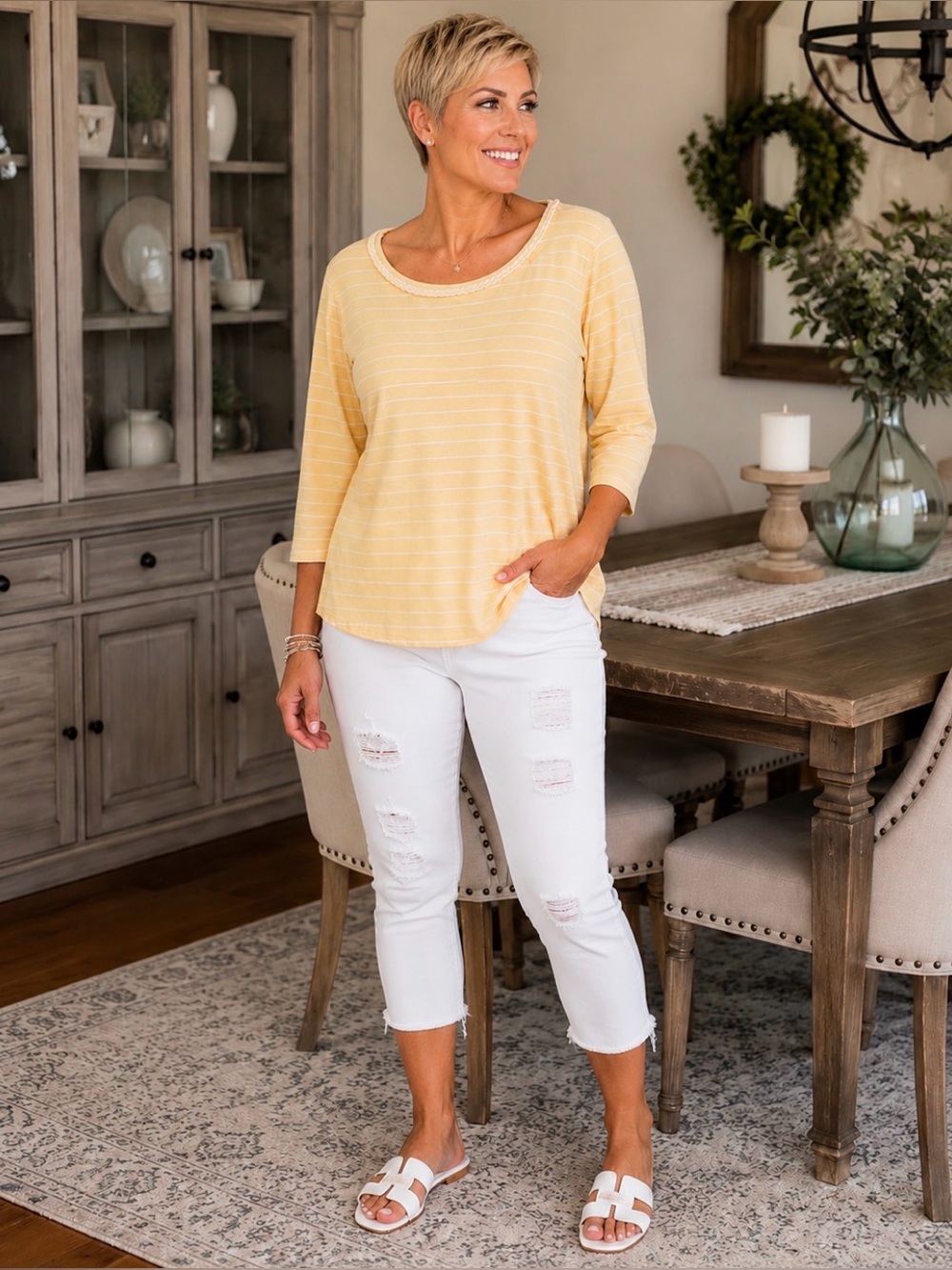 Christopher & Banks Yellow Long Sleeve Top